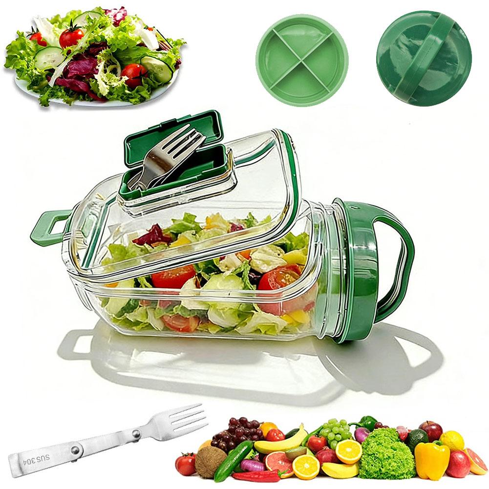 Meal Prep Jar - Recipiente Portátil para Salada com Garfo