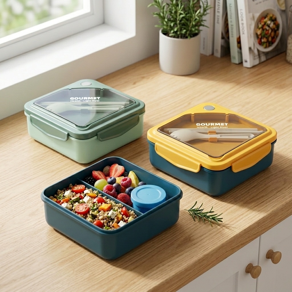Meal Prep Or Prep Meal - Marmita Plástica Selada com 2 Compartimentos,