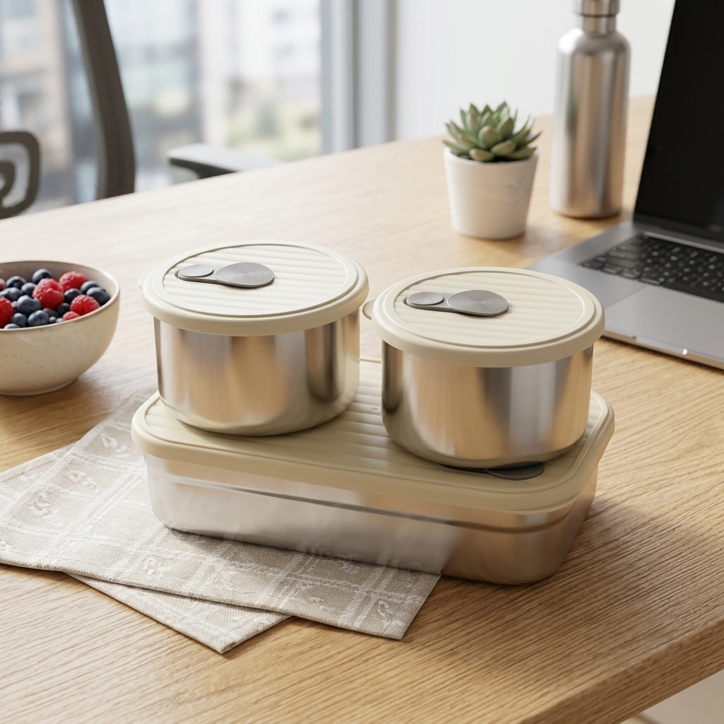 Conjunto de Caixa Bento em Aço - Meal Preparation avaliação e preço