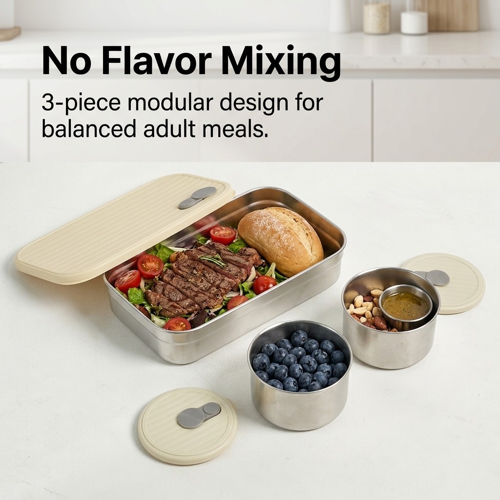 Conjunto de Caixa Bento em Aço - Meal Preparation avaliação e preço