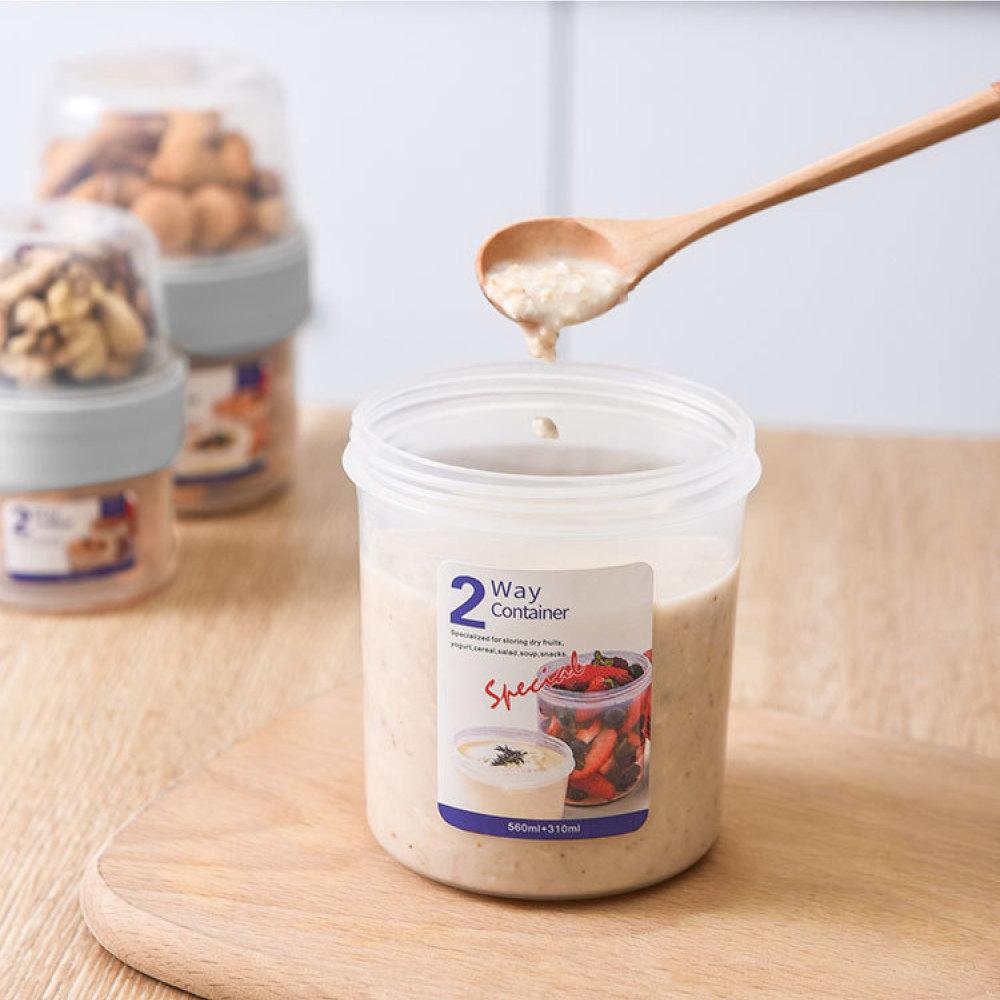 Recipiente Portátil de Dupla C - Meal Prep Yogurt avaliação e preço