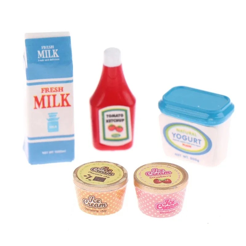 5 pçs/set 1:12 casa de bonecas - Meal Prep Yogurt avaliação e preço