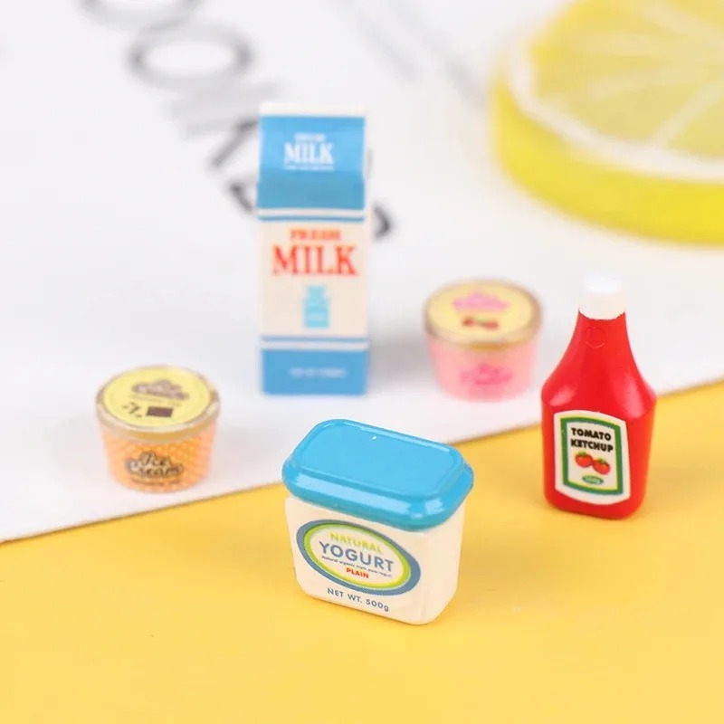 5 pçs/set 1:12 casa de bonecas - Meal Prep Yogurt avaliação e preço